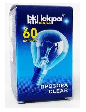 Elektros lemputė 230V 60W E14 Iskra (burbulas skaidrus)