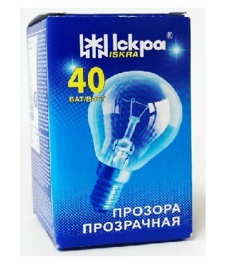 Elektros lemputė 230V 40W E14 Iskra (burbulas skaidrus)